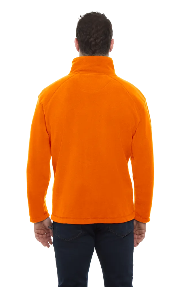 ADULT POLAR FLEECE L/S 1/2 ZIP PULLOVER -  ORANGE 2 EXTRA LARGE SOLID