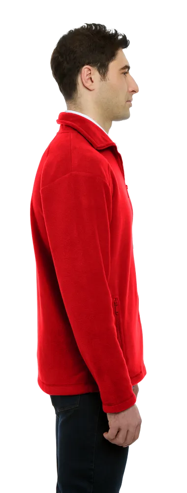 ADULT POLAR FLEECE L/S 1/2 ZIP PULLOVER -  RED 2 EXTRA LARGE SOLID