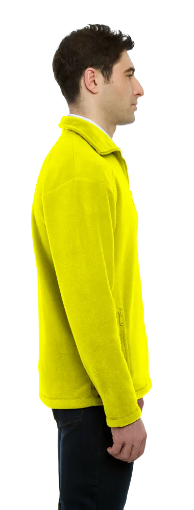 ADULT POLAR FLEECE L/S 1/2 ZIP PULLOVER - YELLOW 2 EXTRA LARGE SOLID