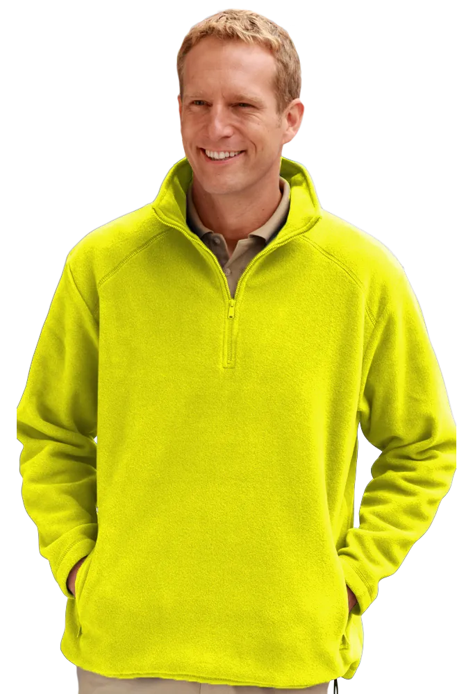 ADULT POLAR FLEECE L/S 1/2 ZIP PULLOVER - YELLOW 2 EXTRA LARGE SOLID