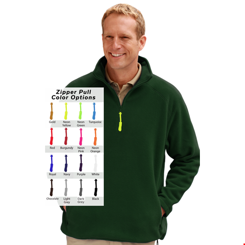 CUSTOM ZIPPER PULL POLAR FLEECE  L/S 1/2 ZIP PULLOVER HUNTER 2 EXTRA LARGE SOLID