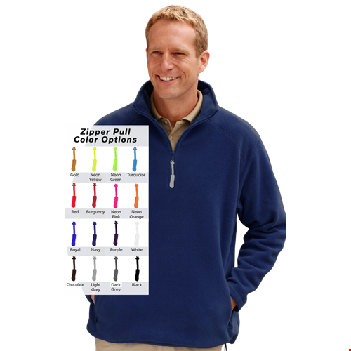 CUSTOM ZIPPER PULL POLAR FLEECE  L/S 1/2 ZIP PULLOVER NAVY 2 EXTRA LARGE SOLID