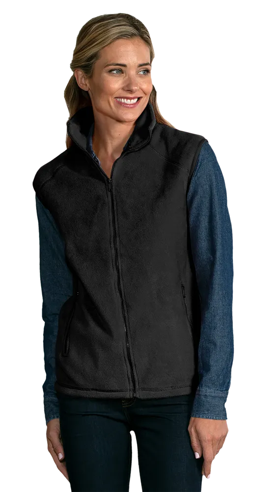 ADULT POLAR FLEECE SLEEVELESS VEST  -  BLACK 2 EXTRA LARGE SOLID