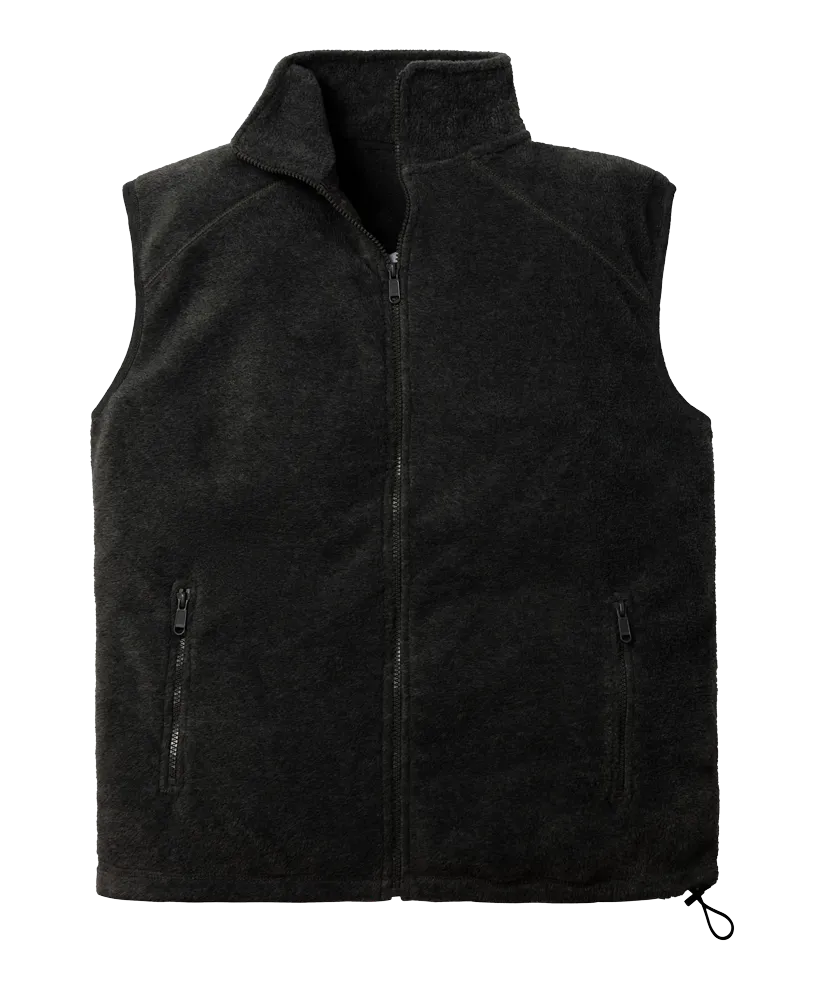 ADULT POLAR FLEECE SLEEVELESS VEST  -  BLACK 2 EXTRA LARGE SOLID