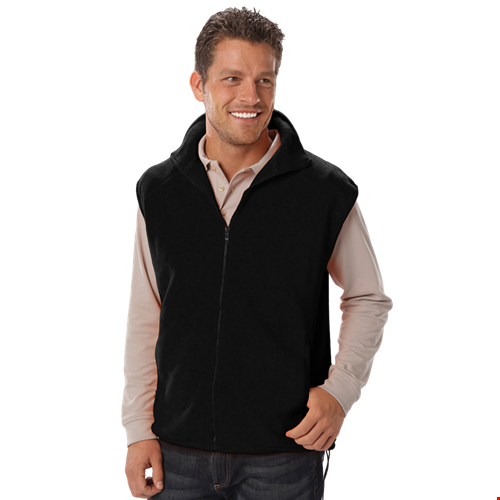 ADULT POLAR FLEECE SLEEVELESS VEST  -  BLACK 2 EXTRA LARGE SOLID