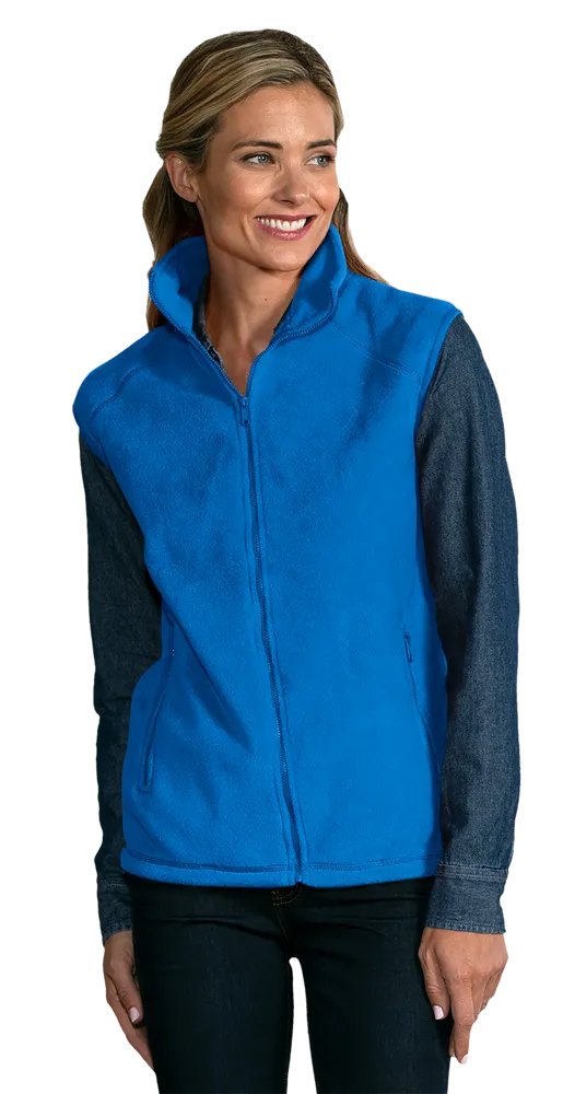 ADULT POLAR FLEECE SLEEVELESS VEST  -  BLUE 2 EXTRA LARGE SOLID