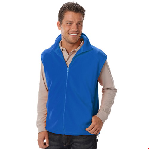 ADULT POLAR FLEECE SLEEVELESS VEST  -  BLUE 2 EXTRA LARGE SOLID