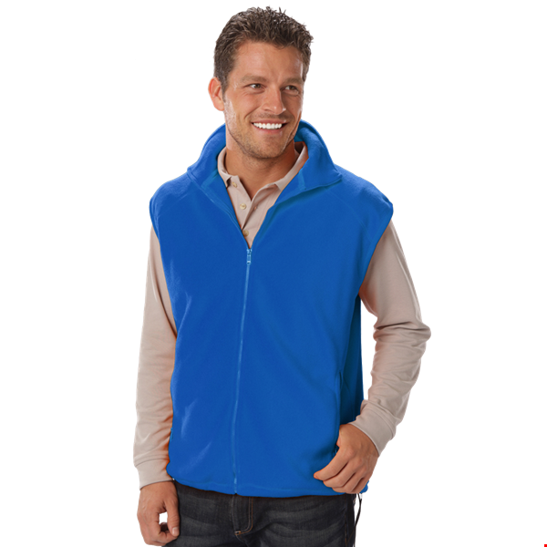 ADULT POLAR FLEECE SLEEVELESS VEST  -  BLUE 2 EXTRA LARGE SOLID