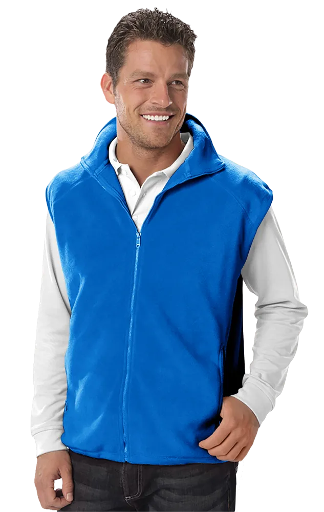 ADULT POLAR FLEECE SLEEVELESS VEST  -  BLUE 2 EXTRA LARGE SOLID