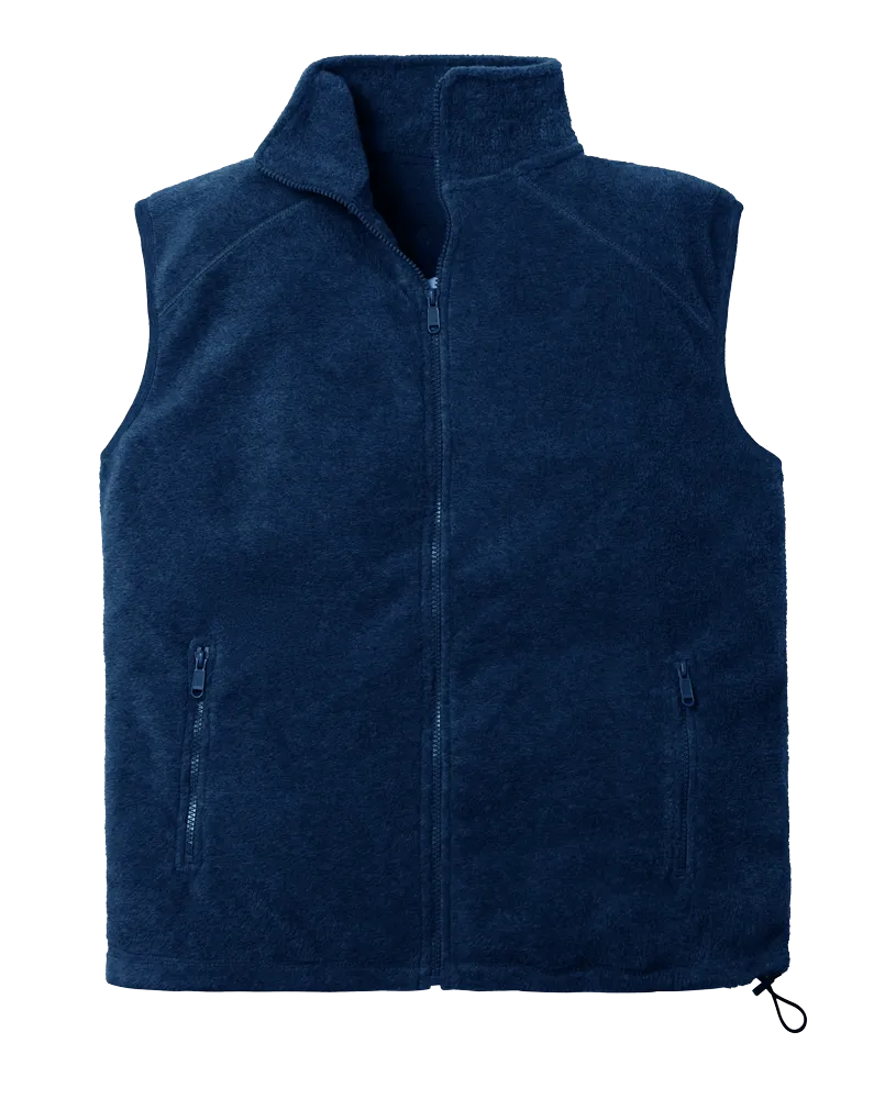 ADULT POLAR FLEECE SLEEVELESS VEST  -  NAVY 2 EXTRA LARGE SOLID
