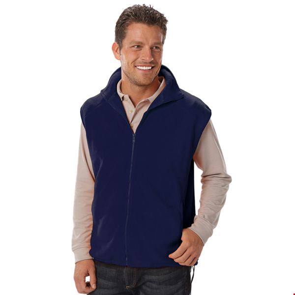 ADULT POLAR FLEECE SLEEVELESS VEST  -  NAVY 2 EXTRA LARGE SOLID