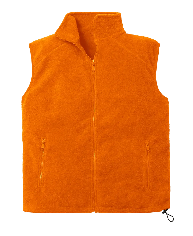 ADULT POLAR FLEECE SLEEVELESS VEST ### - ORANGE 2 EXTRA LARGE SOLID