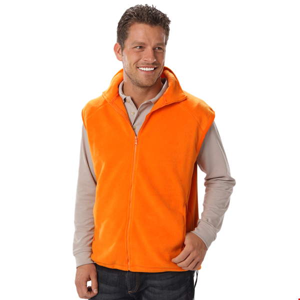 ADULT POLAR FLEECE SLEEVELESS VEST CO - ORANGE 2 EXTRA LARGE SOLID