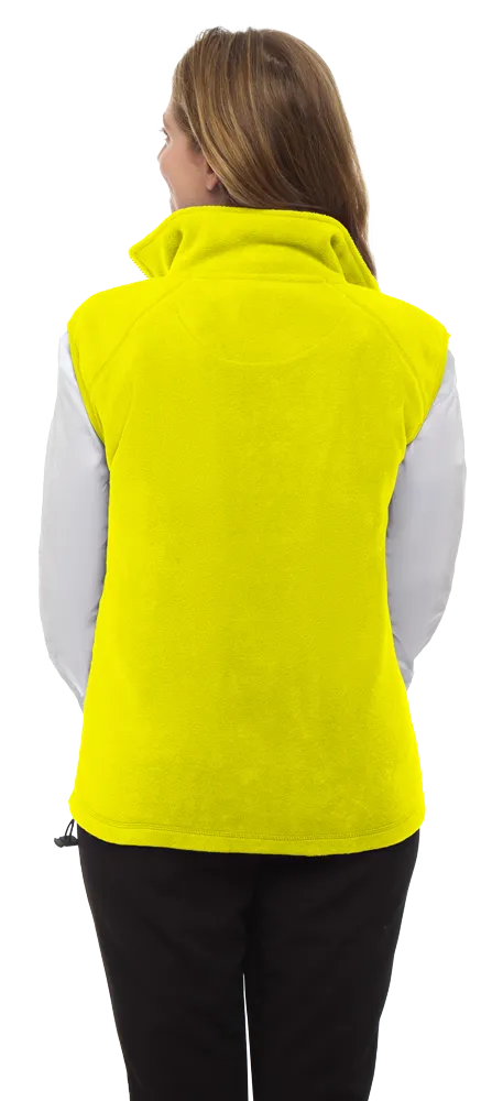 ADULT POLAR FLEECE SLEEVELESS VEST  -  YELLOW 2 EXTRA LARGE SOLID