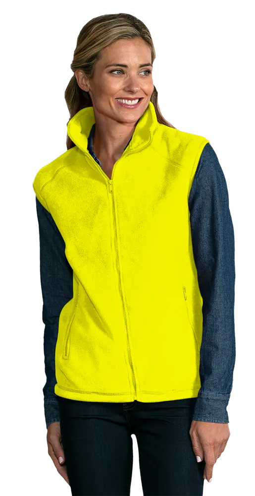 ADULT POLAR FLEECE SLEEVELESS VEST  -  YELLOW 2 EXTRA LARGE SOLID