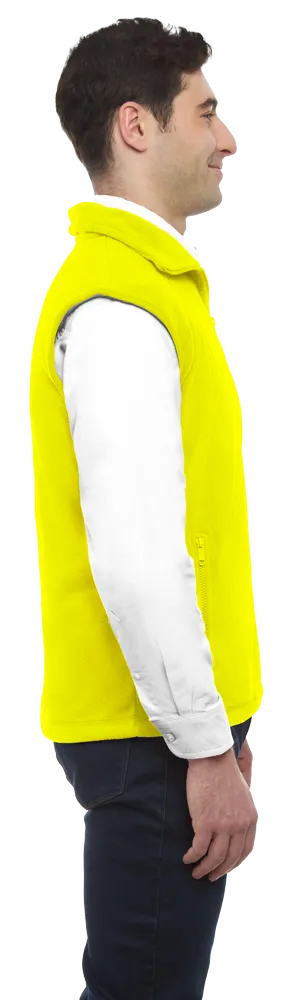 ADULT POLAR FLEECE SLEEVELESS VEST  -  YELLOW 2 EXTRA LARGE SOLID