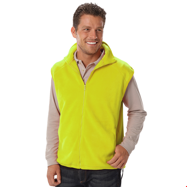 ADULT POLAR FLEECE SLEEVELESS VEST  -  YELLOW 2 EXTRA LARGE SOLID