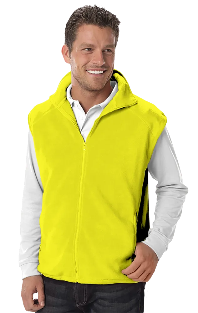 ADULT POLAR FLEECE SLEEVELESS VEST  -  YELLOW 2 EXTRA LARGE SOLID