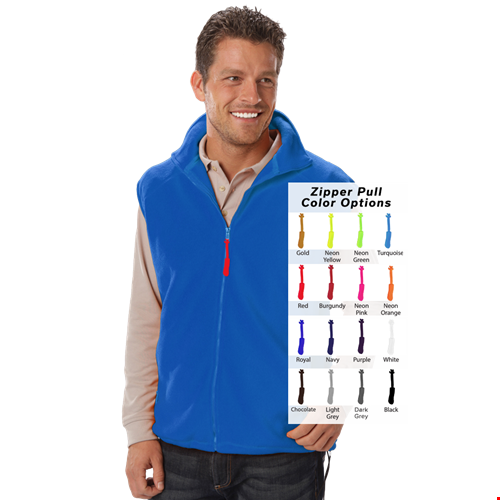 CUSTOM ZIPPER PULL VEST BLUE 2 EXTRA LARGE SOLID