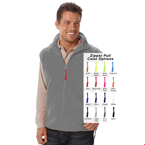 CUSTOM ZIPPER PULL VEST GREY 2 EXTRA LARGE SOLID