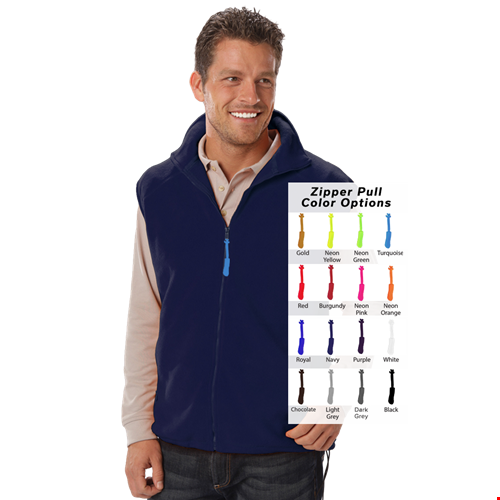 CUSTOM ZIPPER PULL VEST NAVY 2 EXTRA LARGE SOLID