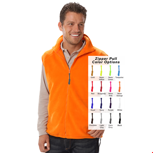 CUSTOM ZIPPER PULL VEST ORANGE 2 EXTRA LARGE SOLID