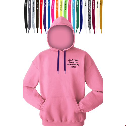 CUSTOM DRAWSTRING PULLOVER HOODIE DARK PINK 2 EXTRA LARGE SOLID