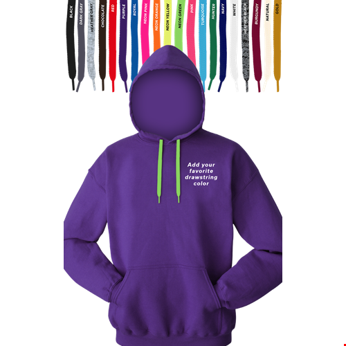 CUSTOM DRAWSTRING PULLOVER HOODIE TEAM PURPLE 2 EXTRA LARGE SOLID