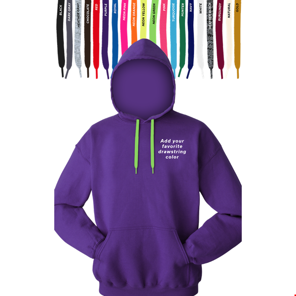 CUSTOM DRAWSTRING PULLOVER HOODIE TEAM PURPLE 2 EXTRA LARGE SOLID