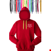 CUSTOM DRAWSTRING PULLOVER HOODIE RED 2 EXTRA LARGE SOLID